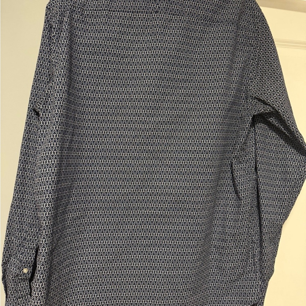 Banana Republic Navy Micro-Pattern Button-Down Sh… - image 3